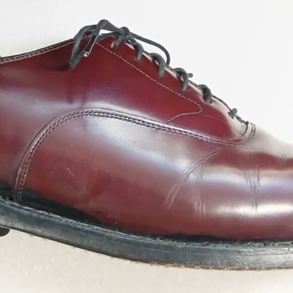 Johnston & Murphy Aristocraft Burgundy Leather Cap Toe Oxfords Mens 10 Good Cond - Picture 2 of 15